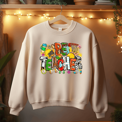 Ink and Charms Designs Sweatshirts S / Sand PE Teacher Sports-Themed Sweatshirt