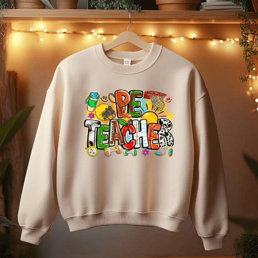 Ink and Charms Designs Sweatshirts S / Sand PE Teacher Sports-Themed Sweatshirt