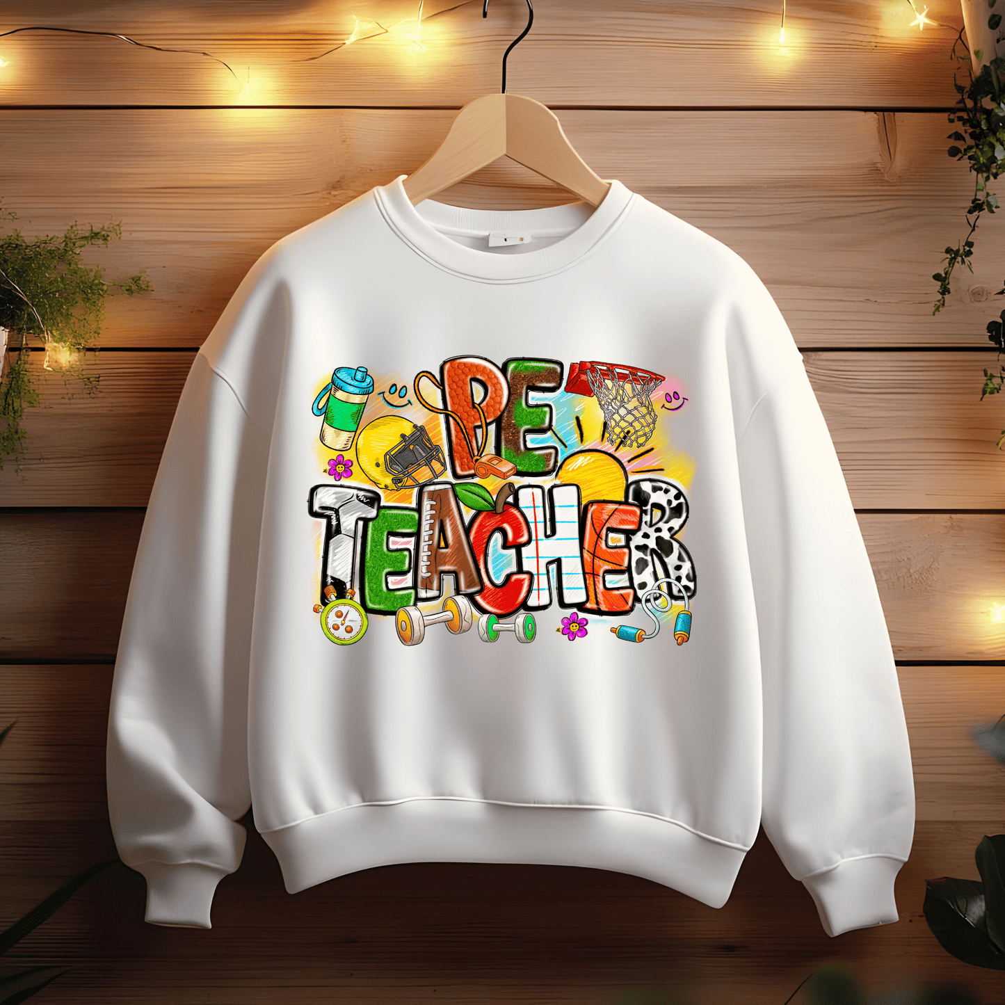 Ink and Charms Designs Sweatshirts S / White PE Teacher Sports-Themed Sweatshirt