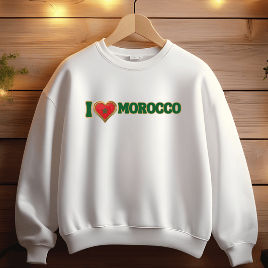 Ink and Charms Designs Sweatshirts White / 2XL 🕌❤️ Show Your Love for Morocco in Style! ❤️🕌