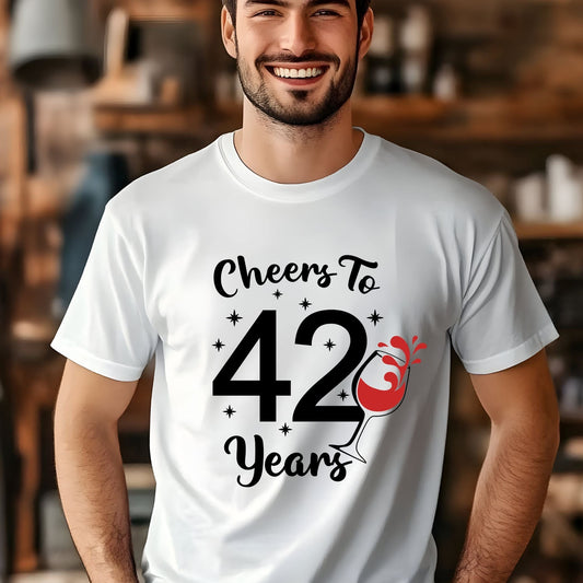 Ink and Charms Designs T-Shirt Cheers to [Age] Shirts - Funny Milestone Birthday Tees!