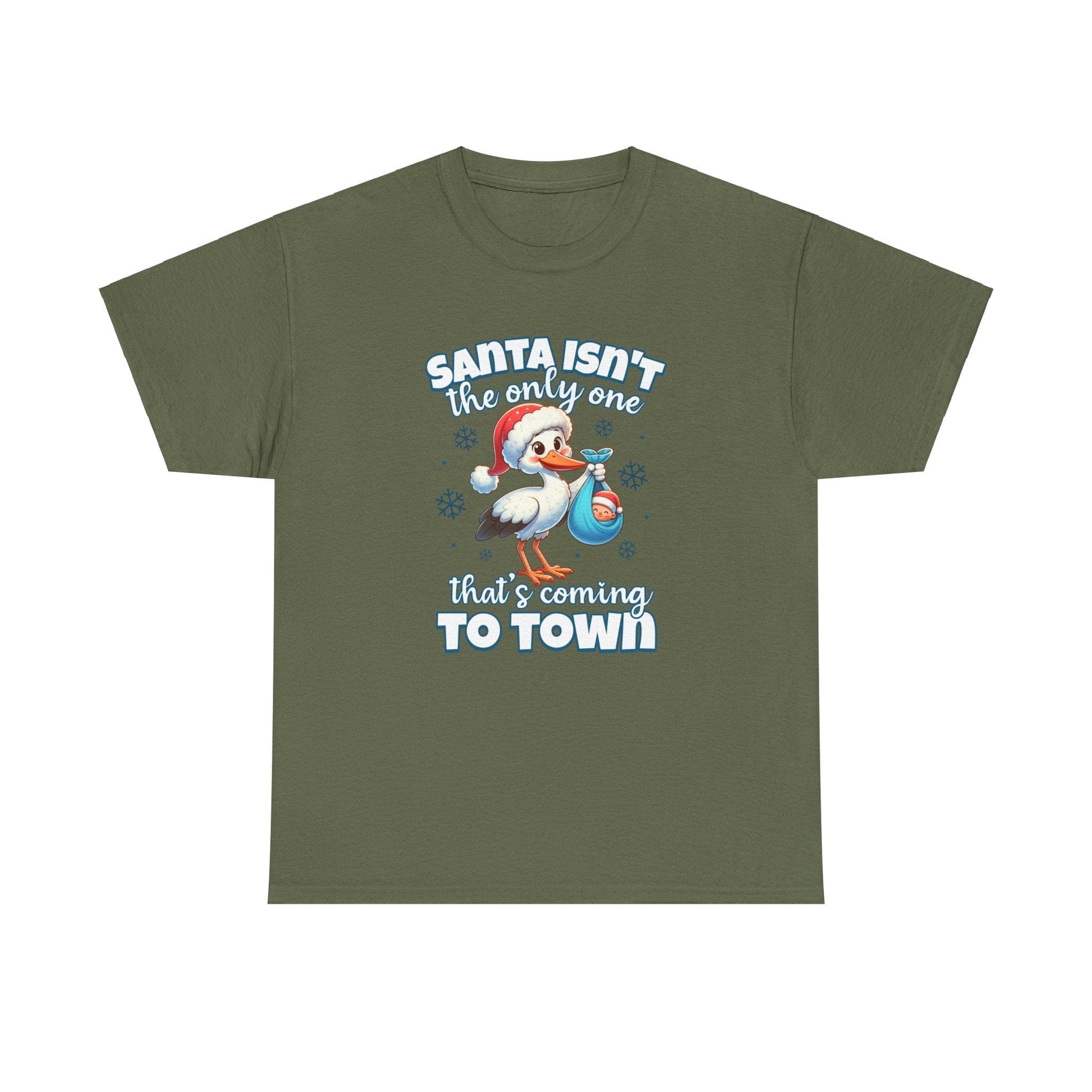 Ink and Charms Designs T-Shirt Military Green / S Heavy Cotton Tee Mom to Be Funny Christmas Pregnancy Announcement