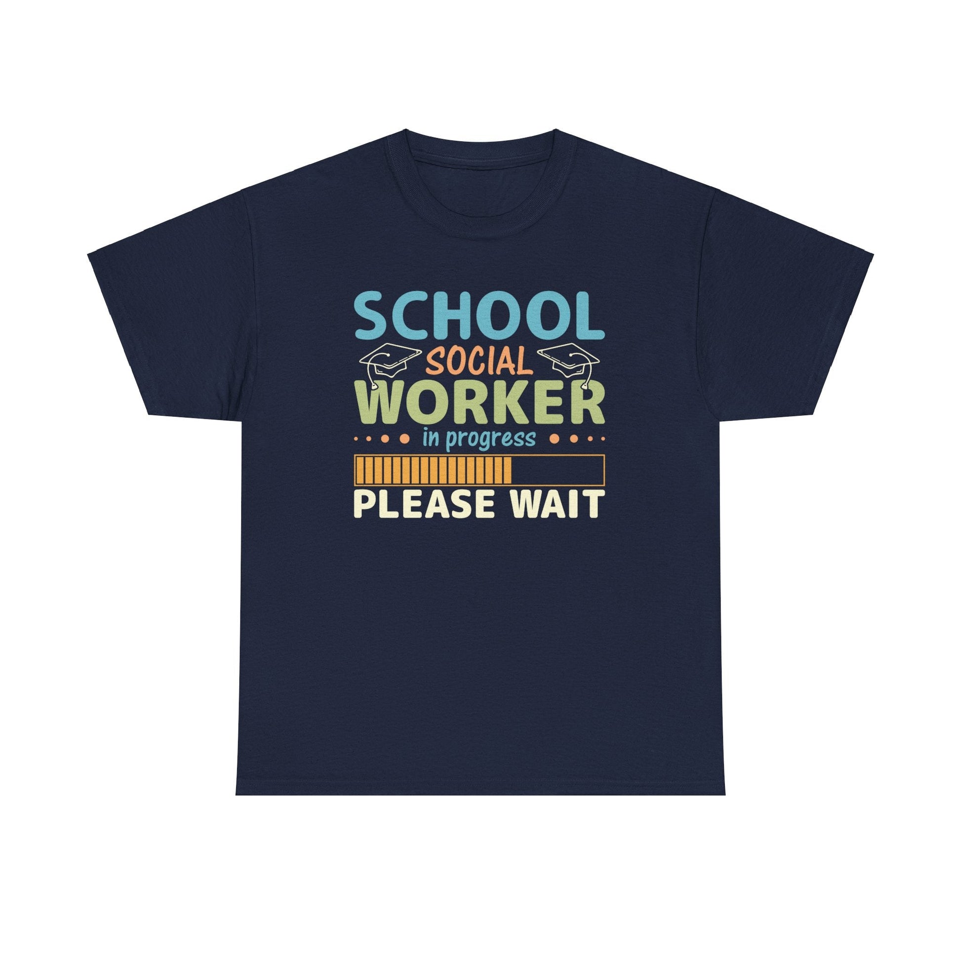 Ink and Charms Designs T-Shirt Navy / S Unisex Heavy Cotton Tee - School Social Worker in progress