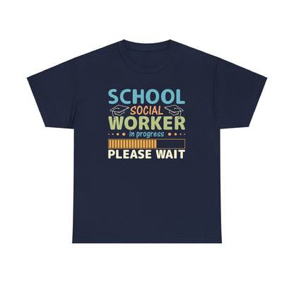 Ink and Charms Designs T-Shirt Navy / S Unisex Heavy Cotton Tee - School Social Worker in progress