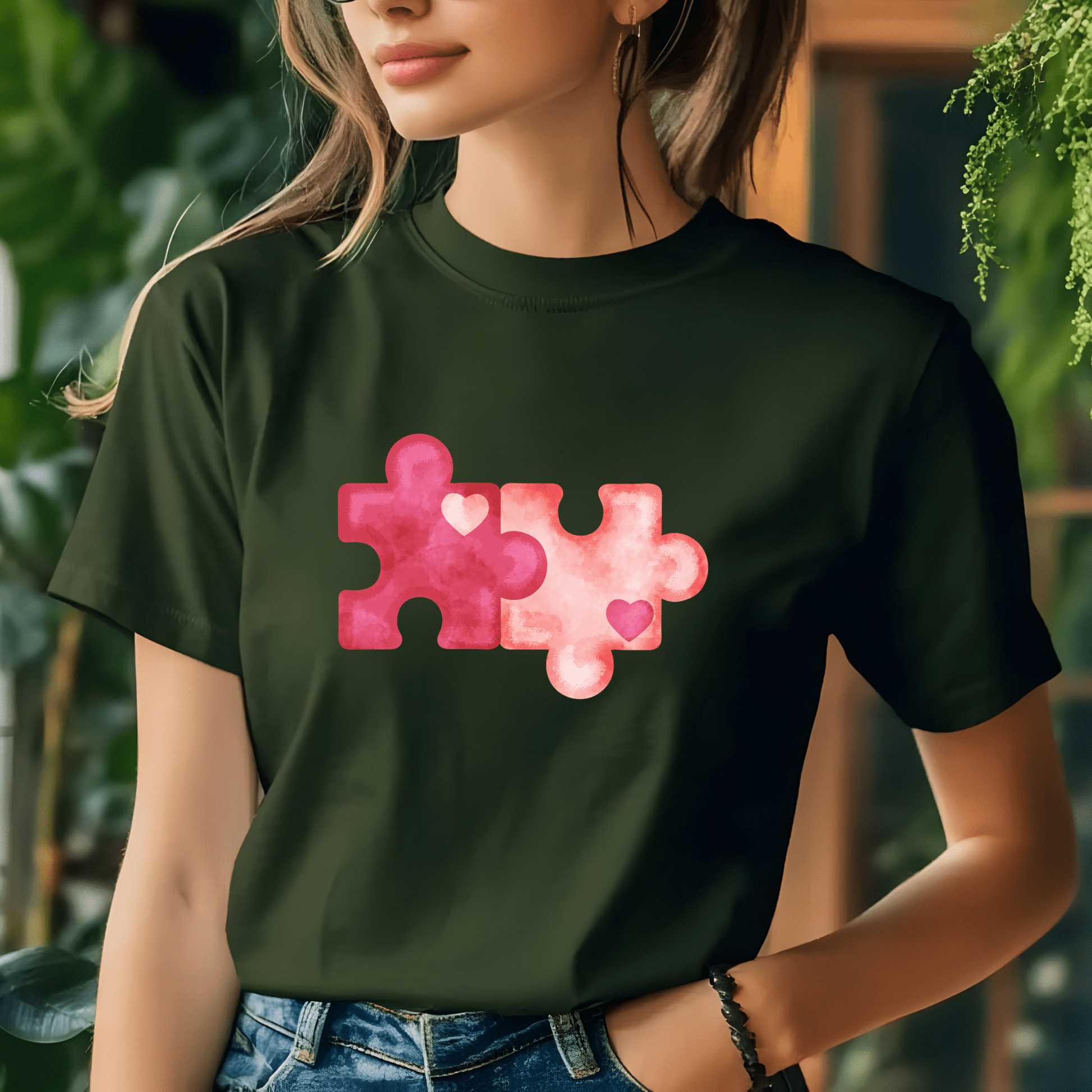 Ink and Charms Designs T-Shirt Puzzle Pieces of Love T-Shirt