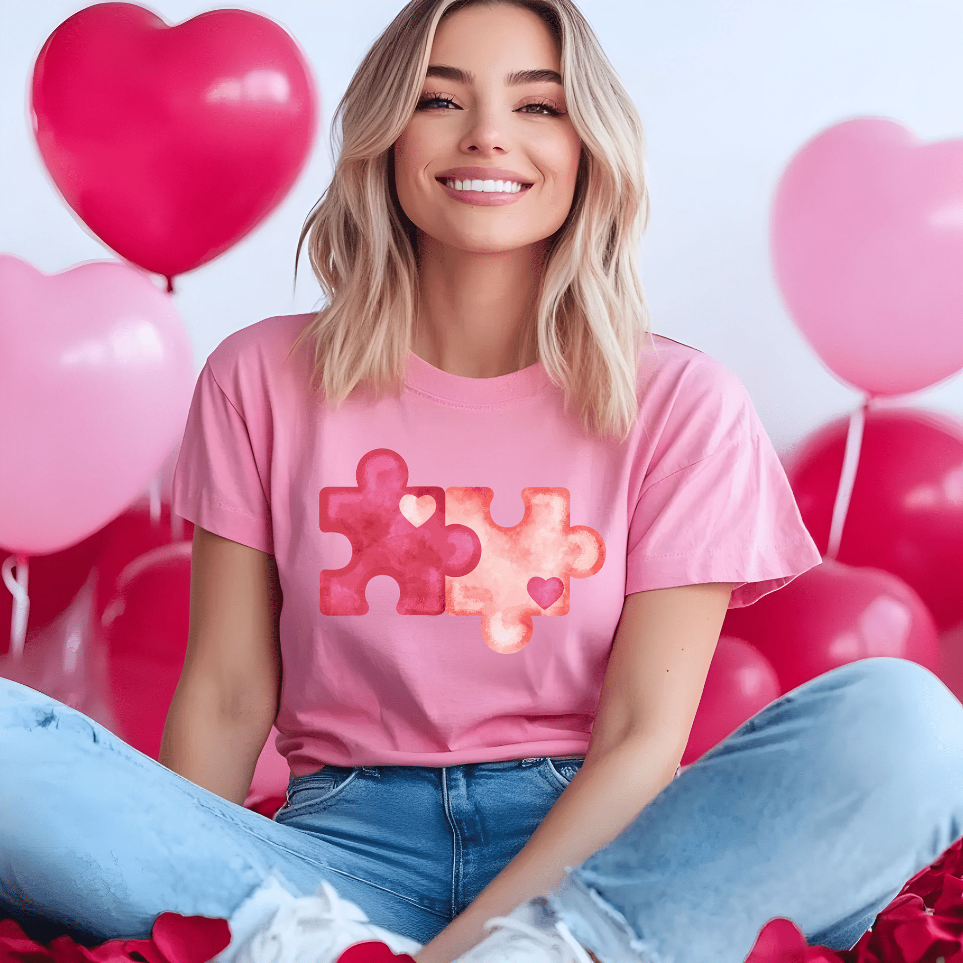Ink and Charms Designs T-Shirt Puzzle Pieces of Love T-Shirt