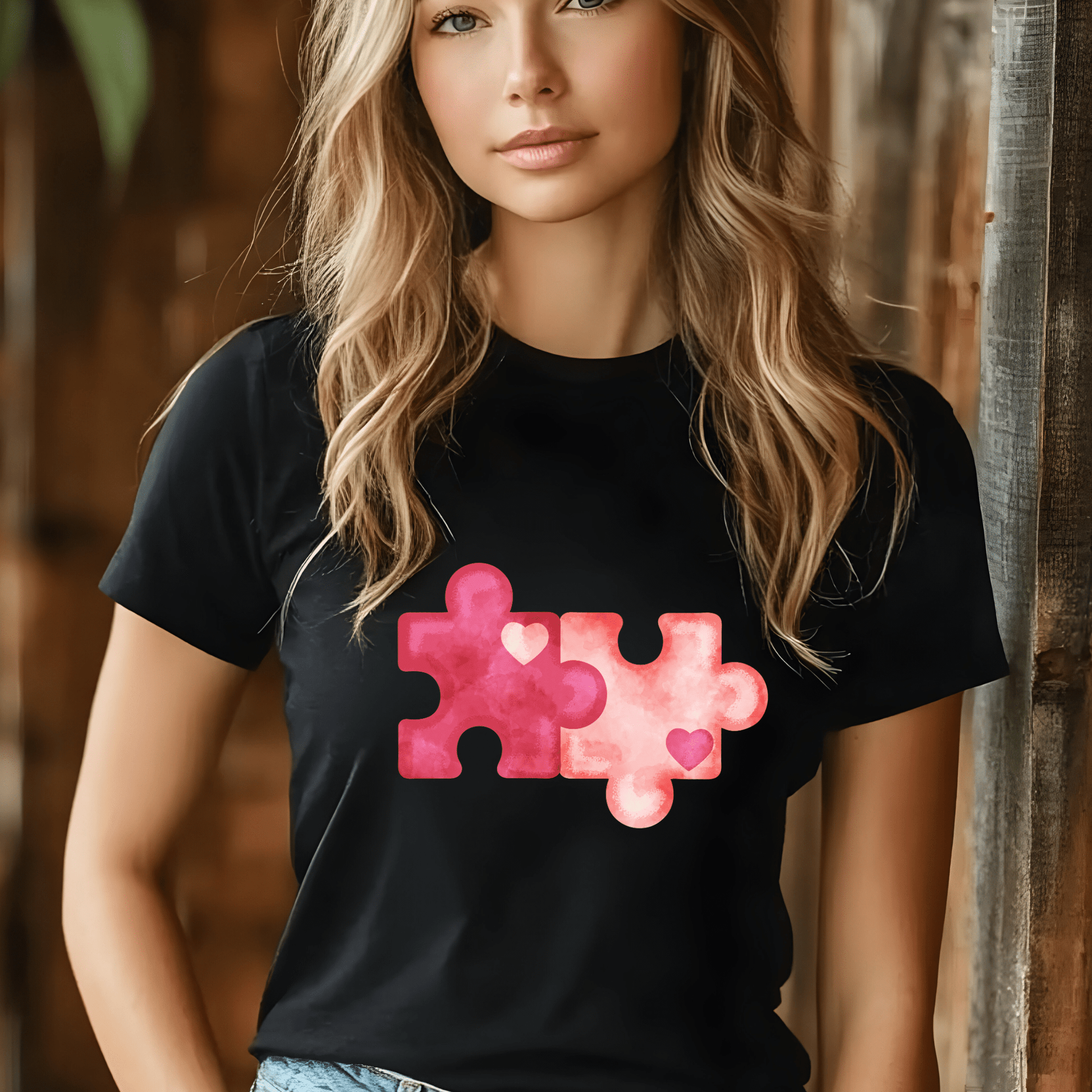 Ink and Charms Designs T-Shirt Puzzle Pieces of Love T-Shirt