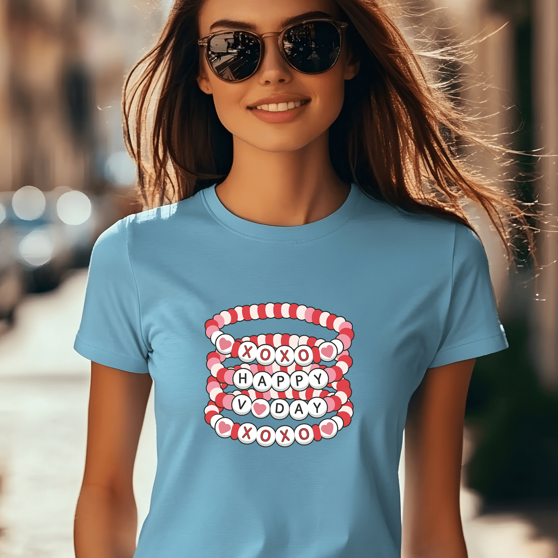 Ink and Charms Designs T-Shirt S / blue / T-shirt Valentine's Day Friendship Bracelet T-Shirt