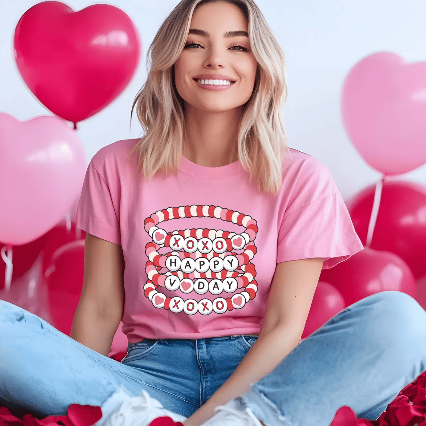 Ink and Charms Designs T-Shirt S / Pink / T-shirt Valentine's Day Friendship Bracelet T-Shirt