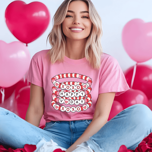 Ink and Charms Designs T-Shirt S / Pink / T-shirt Valentine's Day Friendship Bracelet T-Shirt