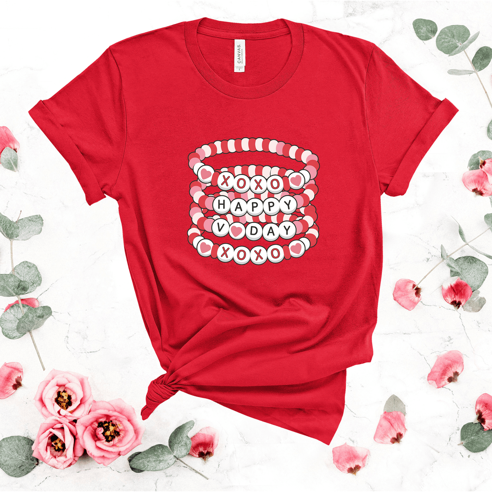 Ink and Charms Designs T-Shirt S / red / T-shirt Valentine's Day Friendship Bracelet T-Shirt