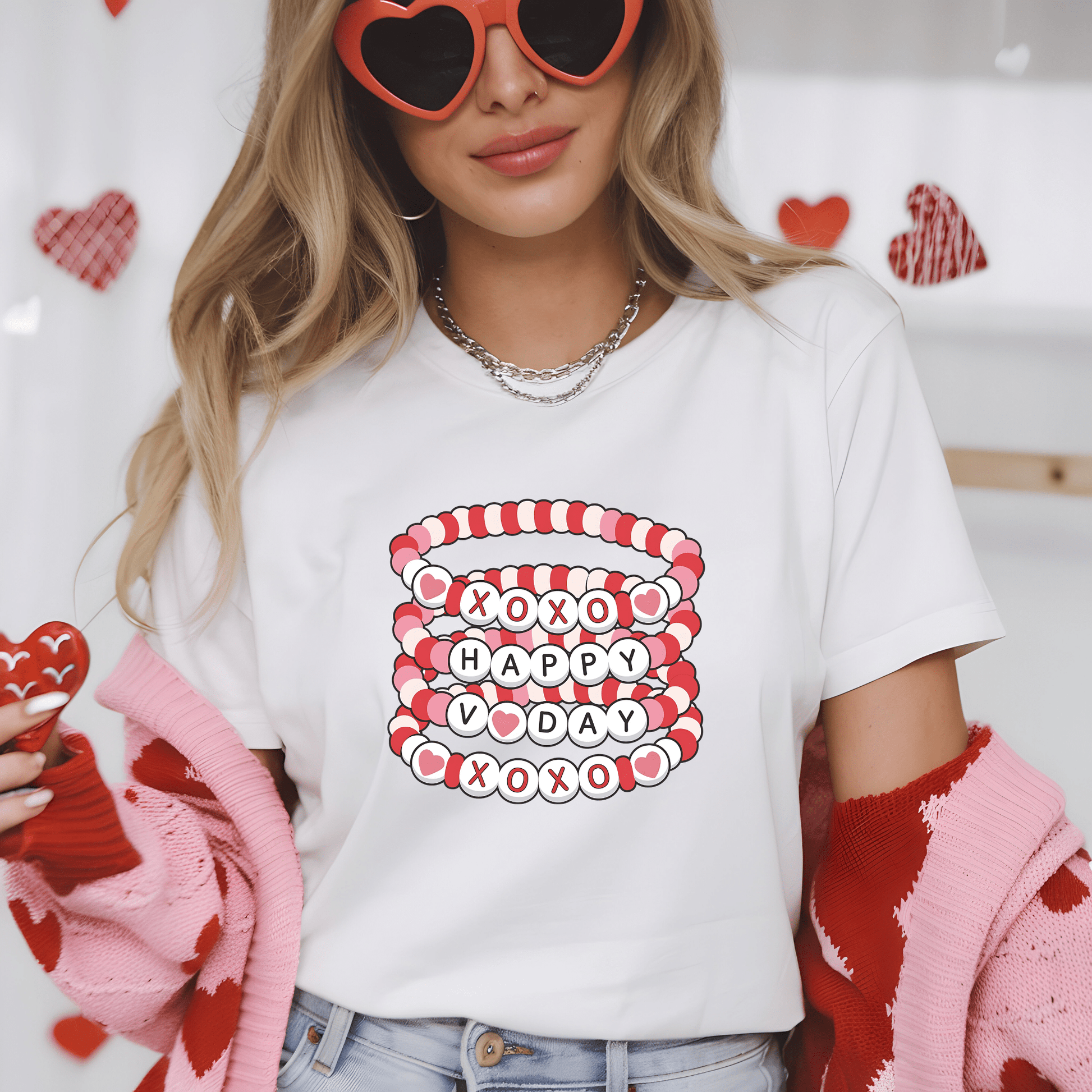 Ink and Charms Designs T-Shirt S / White / T-shirt Valentine's Day Friendship Bracelet T-Shirt