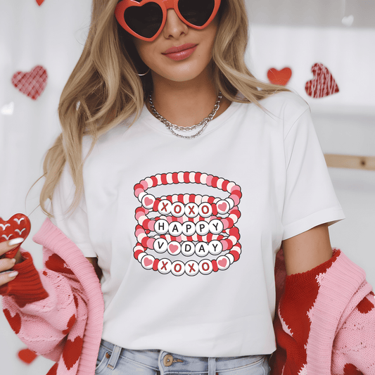 Ink and Charms Designs T-Shirt S / White / T-shirt Valentine's Day Friendship Bracelet T-Shirt