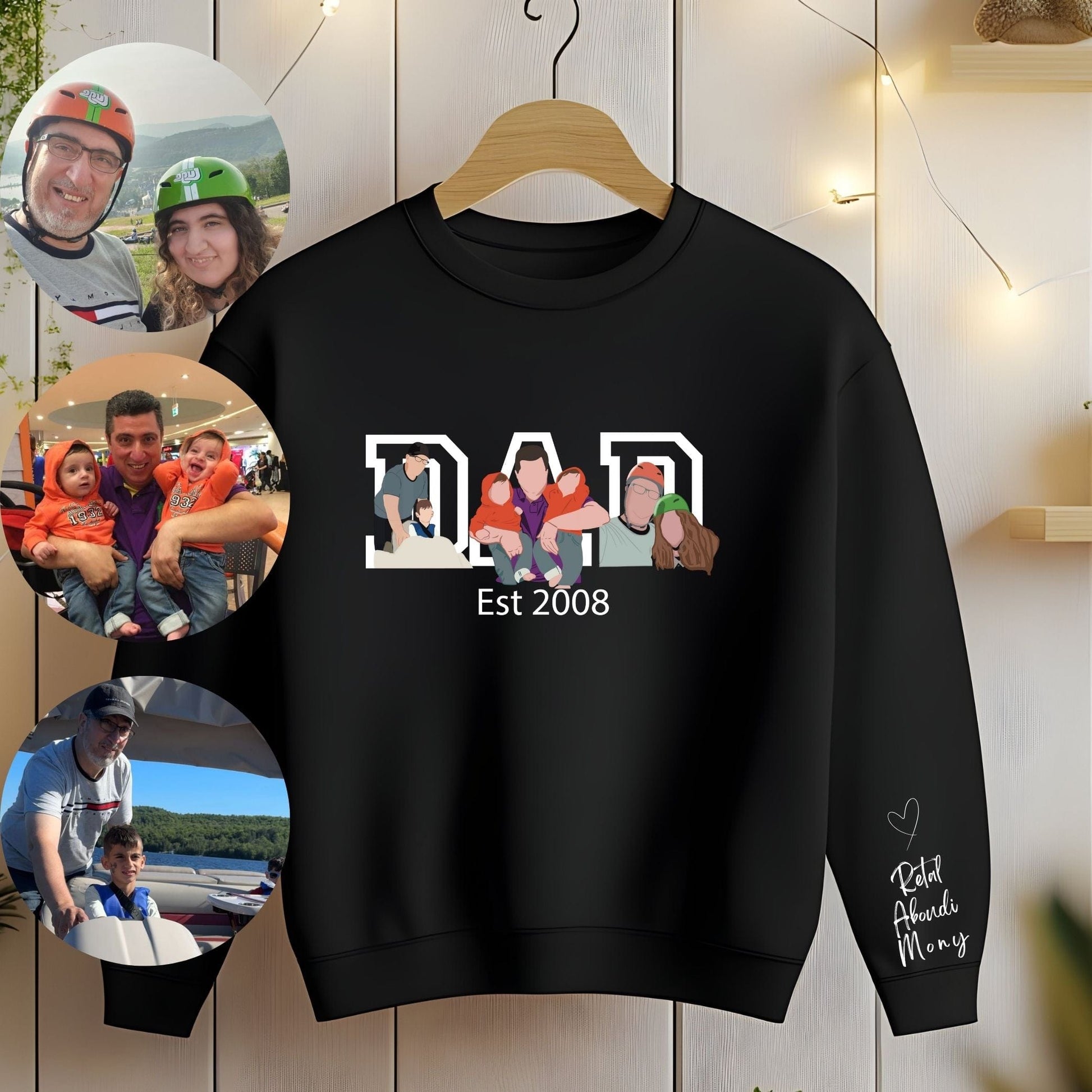 Ink and Charms Designs T-Shirt Three-Image Dad Portrait T-shirt