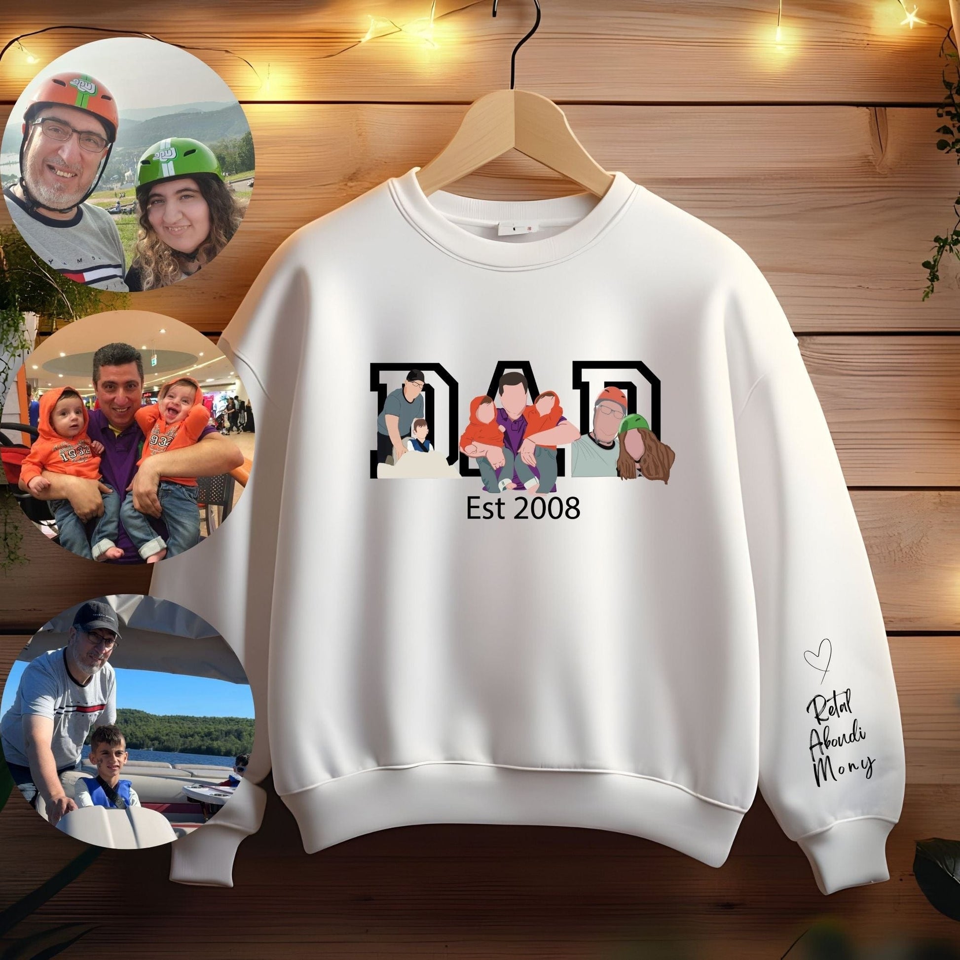 Ink and Charms Designs T-Shirt Three-Image Dad Portrait T-shirt