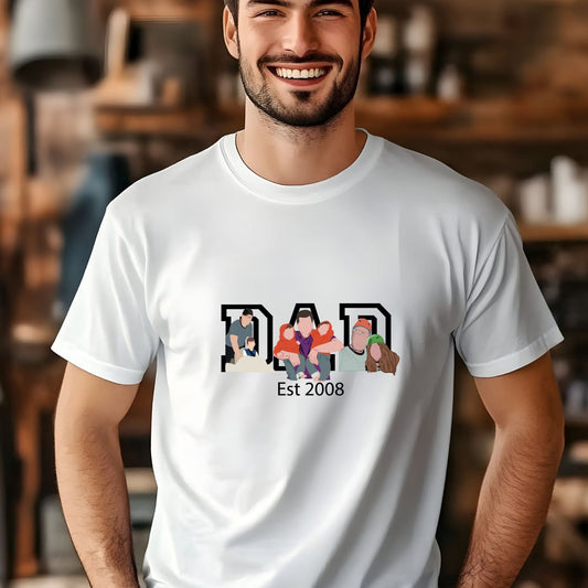 Ink and Charms Designs T-Shirt Three-Image Dad Portrait T-shirt