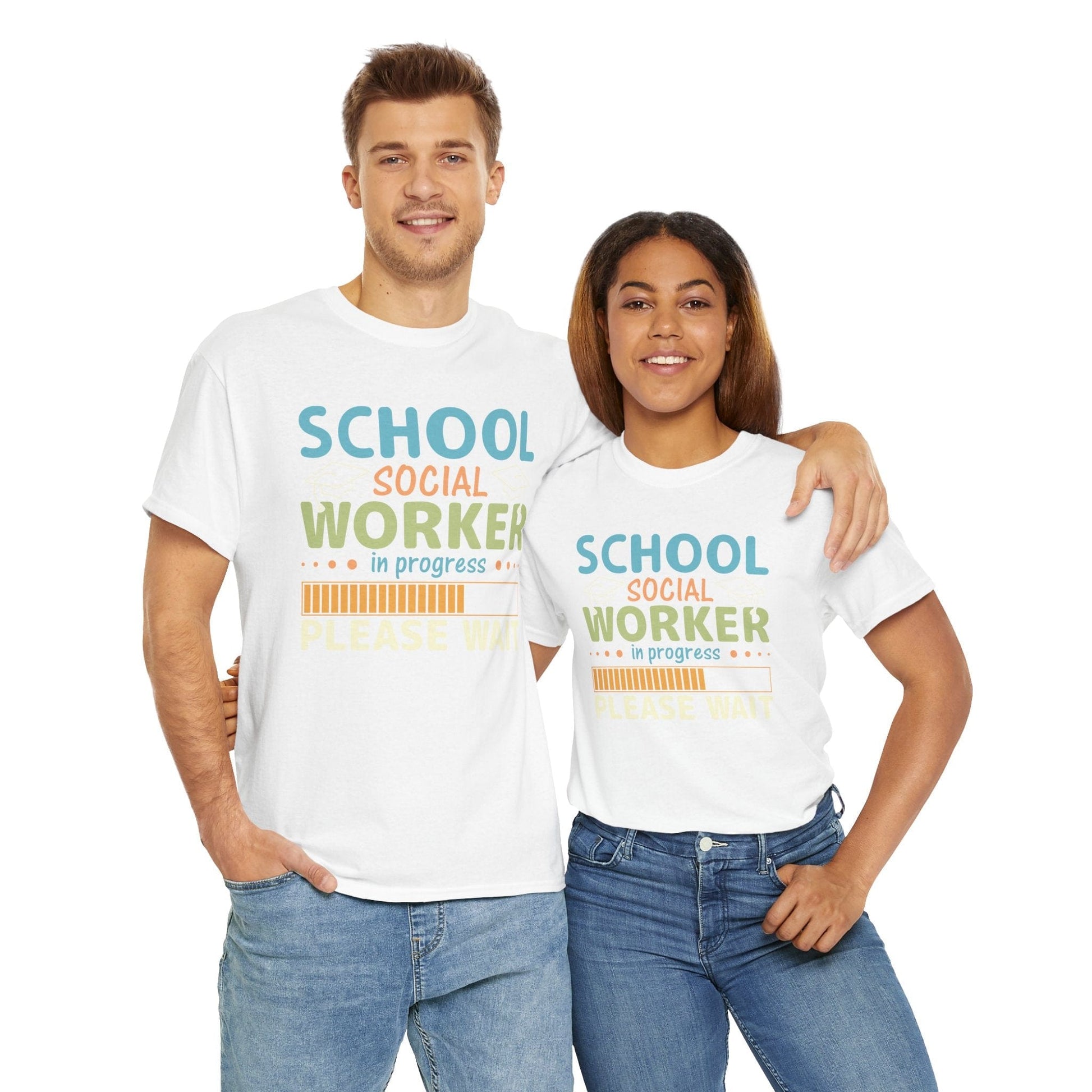 Ink and Charms Designs T-Shirt Unisex Heavy Cotton Tee - School Social Worker in progress