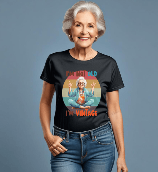 Ink and Charms Designs T-Shirt Vintage Women's Tee - I am not old, I am vintage funny shirt