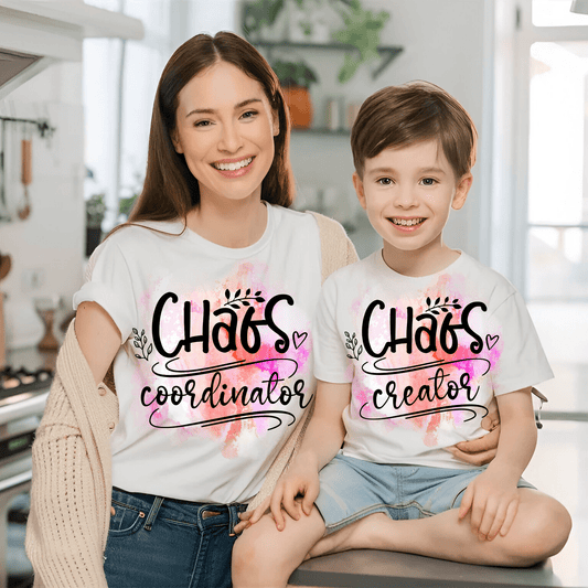 Ink and Charms Designs T-Shirt White / L / S Mom and Kid Matching Chaos Coordinator &amp; Chaos Creator T-Shirt Set- Tee features family love