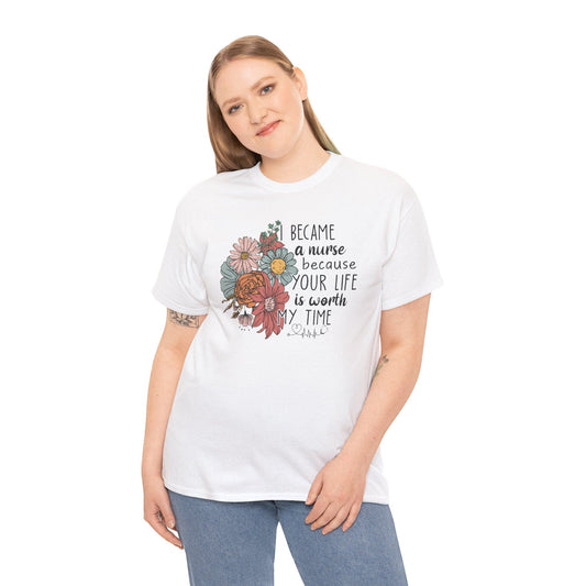 Ink and Charms Designs T-Shirt White / S Nurse Tee - I Became a Nurse Design