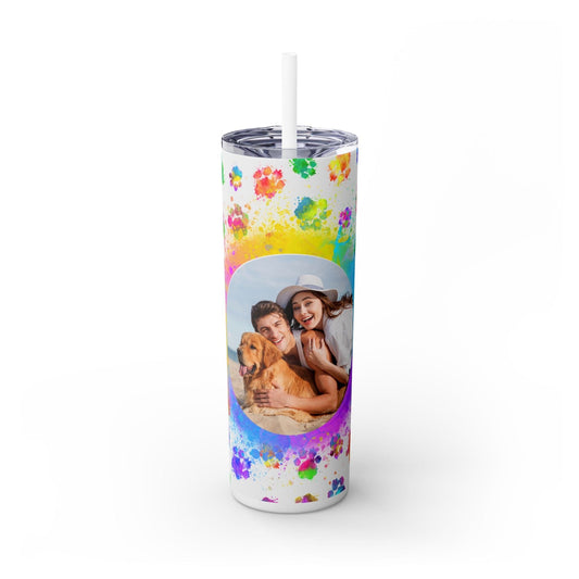 Ink and Charms Designs Tumbler Glossy / White / 20oz Dog lovers Skinny Tumbler with Straw, 20oz