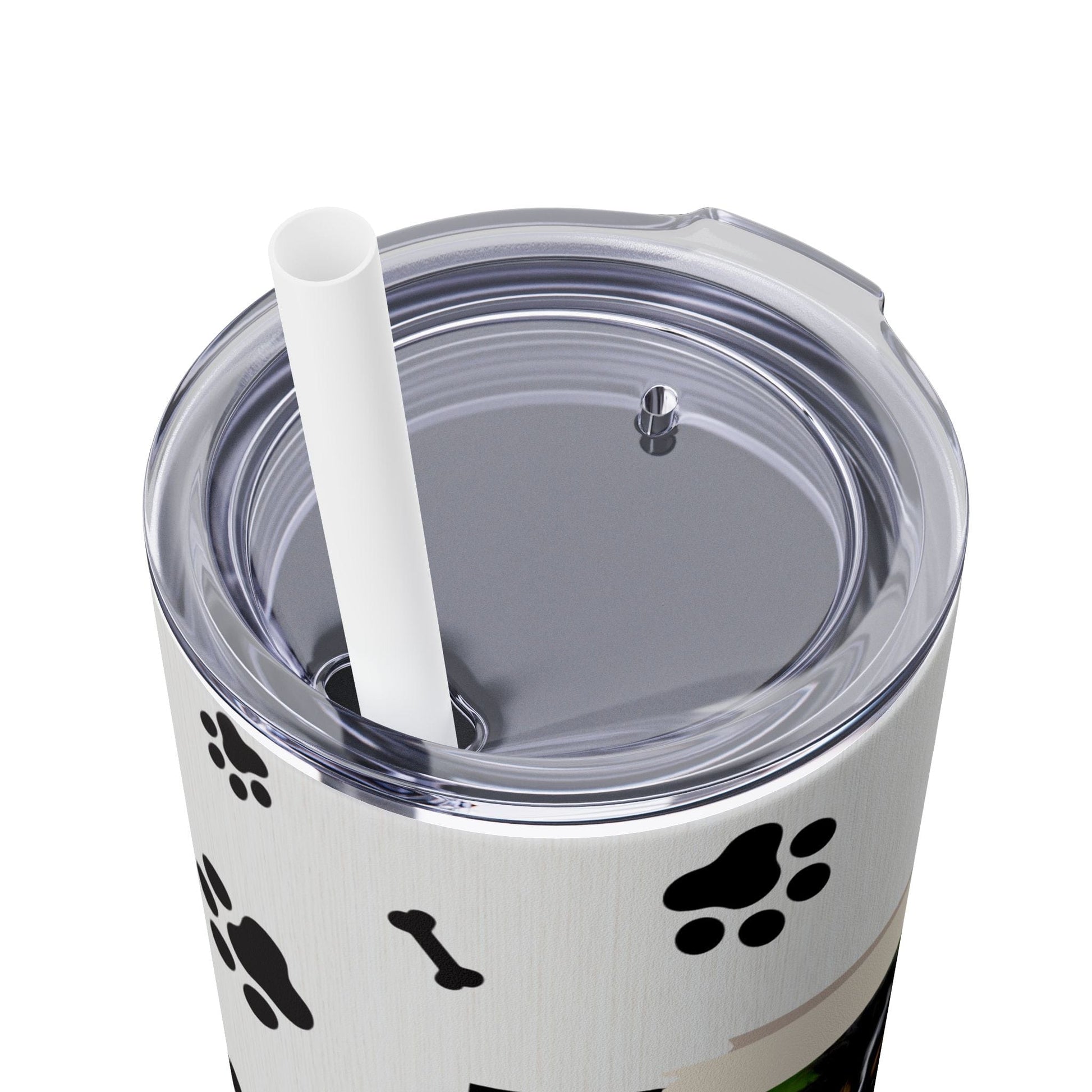 Ink and Charms Designs Tumbler Glossy / White / 20oz Dog lovers Skinny Tumbler with Straw, 20oz