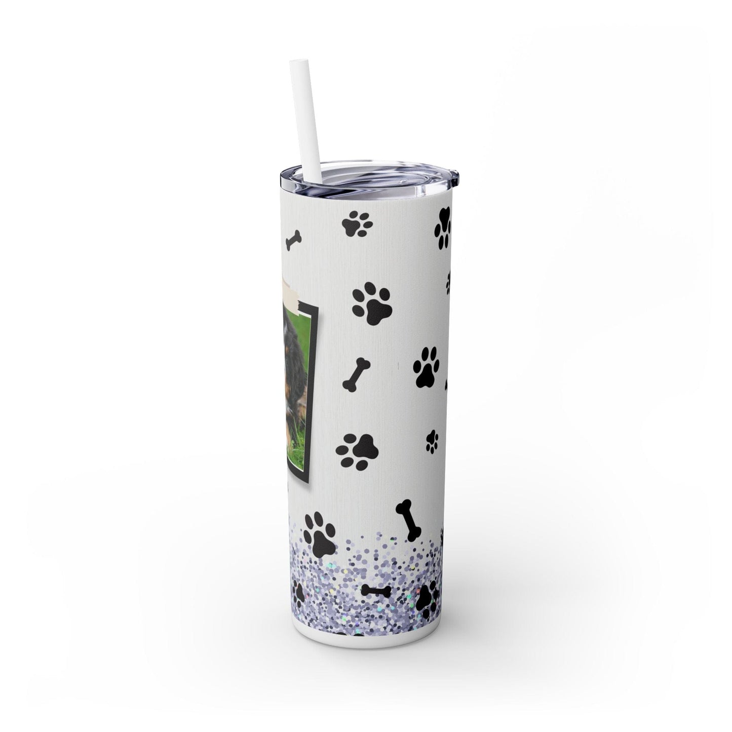 Ink and Charms Designs Tumbler Glossy / White / 20oz Dog lovers Skinny Tumbler with Straw, 20oz