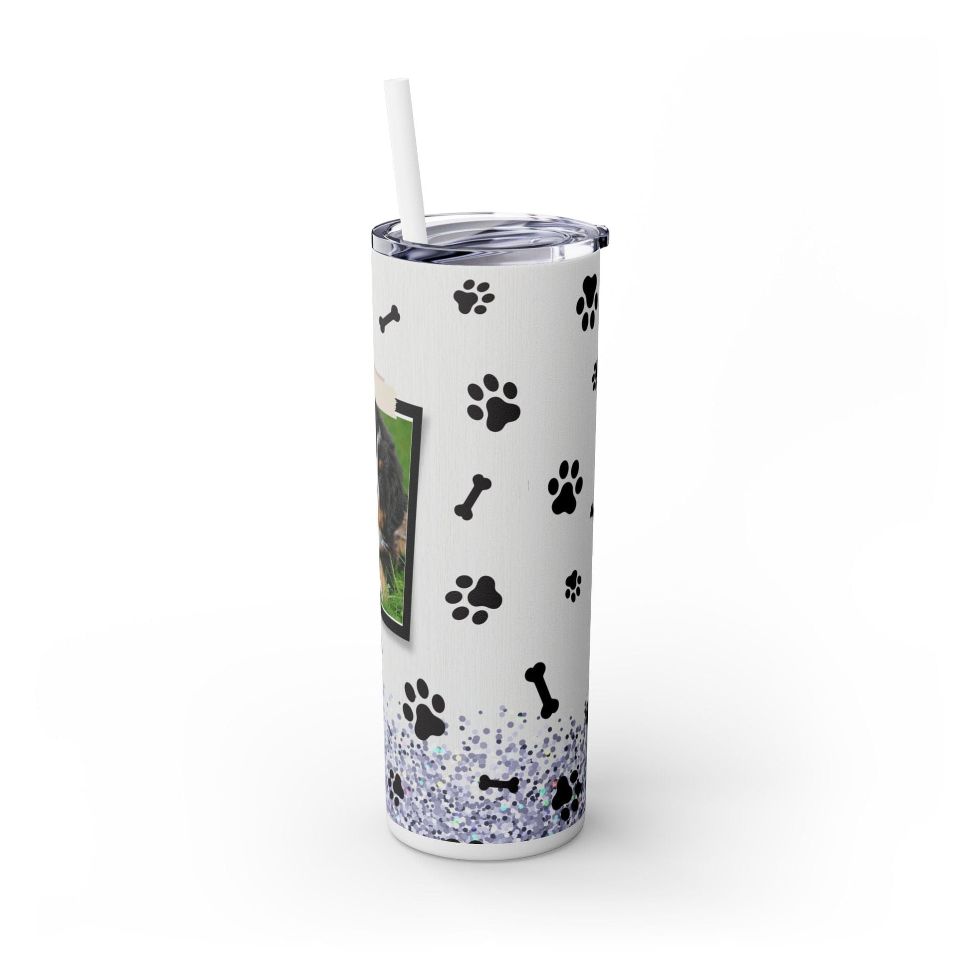Ink and Charms Designs Tumbler Glossy / White / 20oz Dog lovers Skinny Tumbler with Straw, 20oz