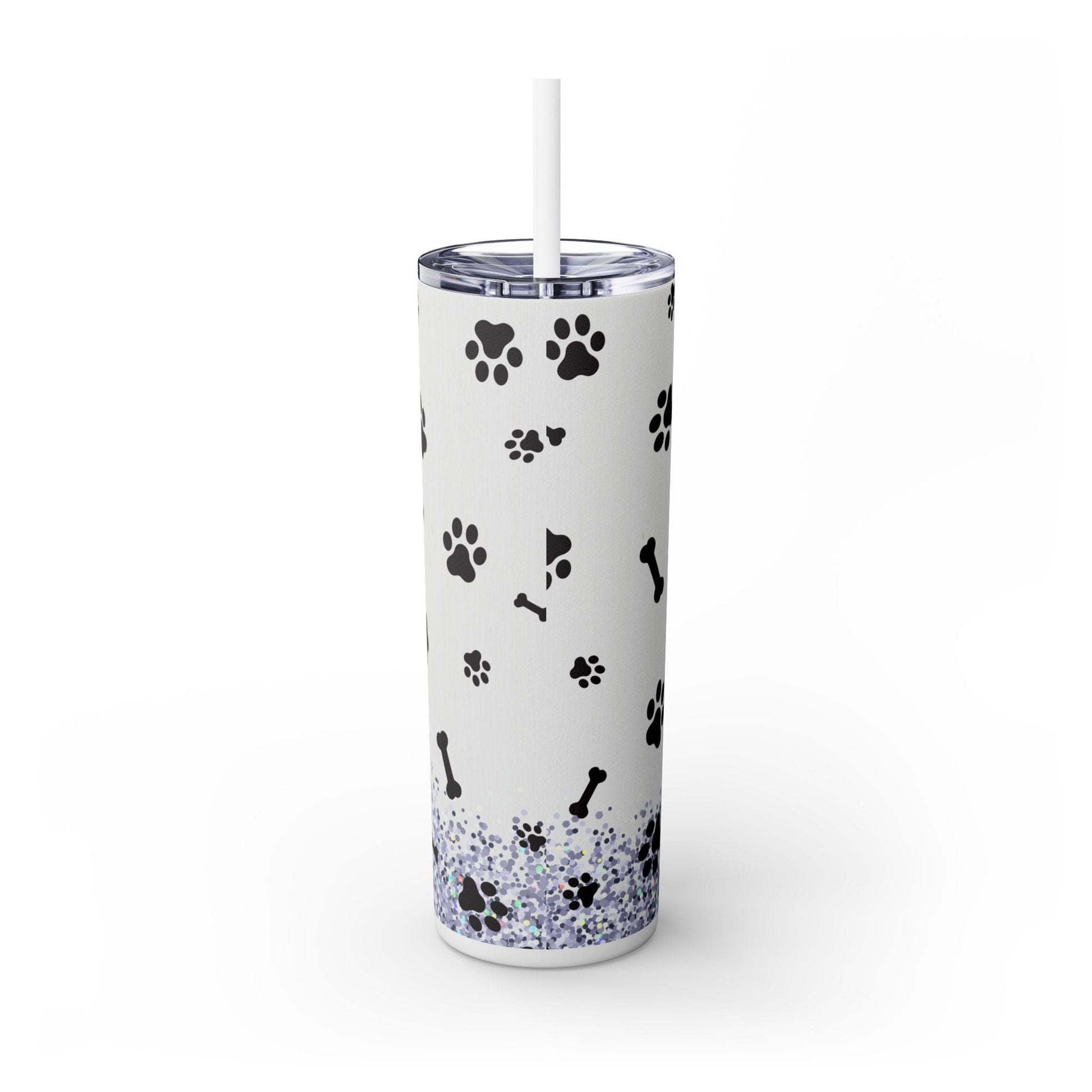 Ink and Charms Designs Tumbler Glossy / White / 20oz Dog lovers Skinny Tumbler with Straw, 20oz